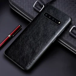 Premium Solid Color Business Phone Cover - Luxury PU Leather & Soft TPU/Hard PC for S9 (Black)