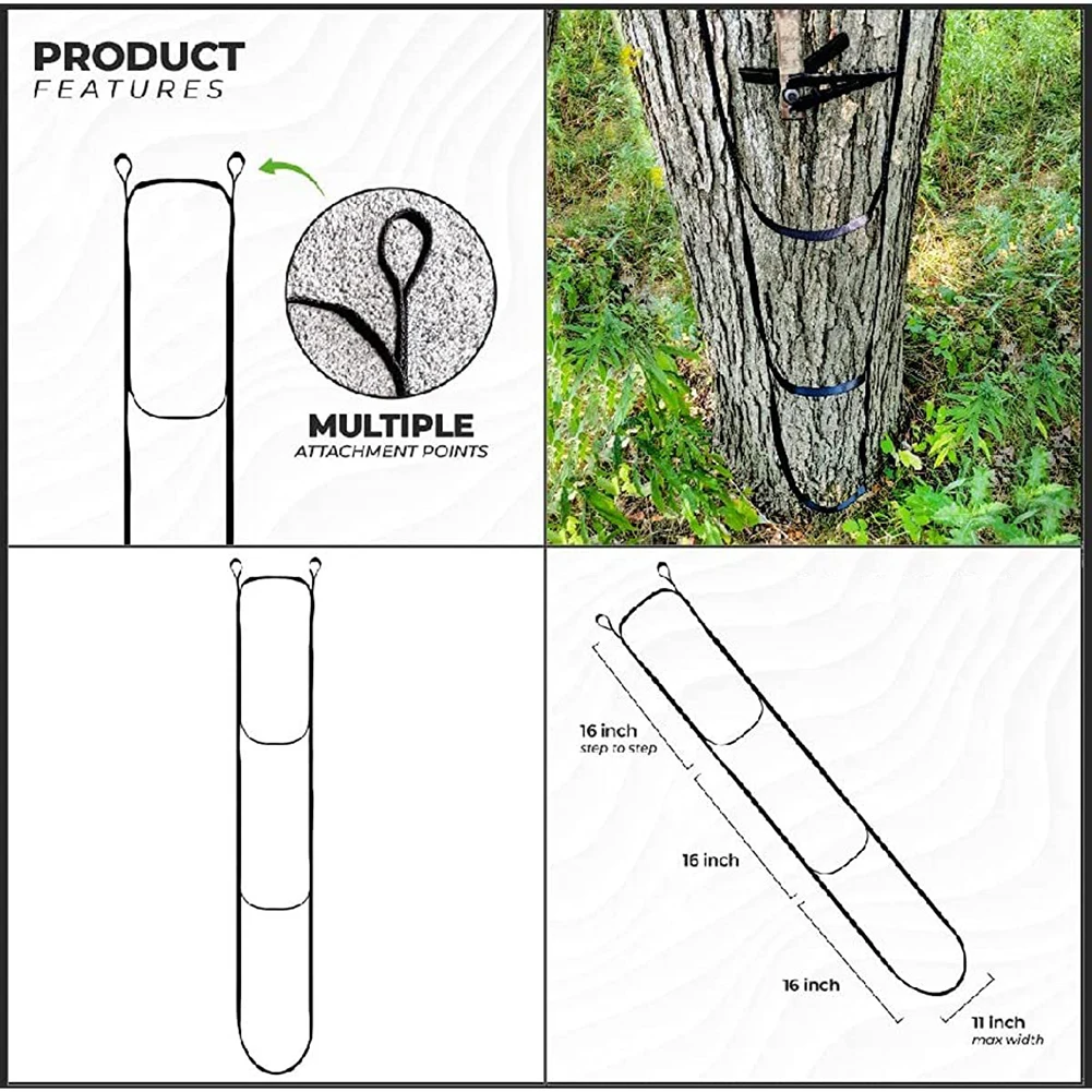 Lightweight Rope Ladders 3-Step Climbing Stick Aider Sling Ascender Ladder For Outdoor Climbing Accessories
