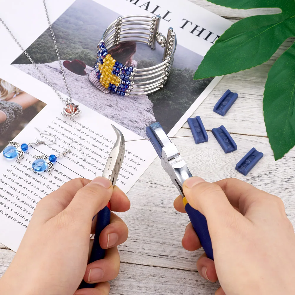 Pinze Per Creazione Gioielli In Acciaio Al Carbonio - Con 4 Testine In Nylon, Anti-Graffio Per Fili E Perline - Foto 3