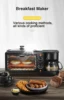 110V Electric Breakfast Machine 3 in 1 Multifunction Breakfast Maker Mini Drip Coffee Maker Bread Pizza Oven Frying Pan Toaster 4