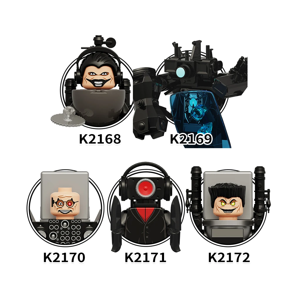 MOOXI Action Figures Parts Set MOC Bricks Skibidi Toilet Man DIY Building Block Education Toys For Children Figure Birthday Gift