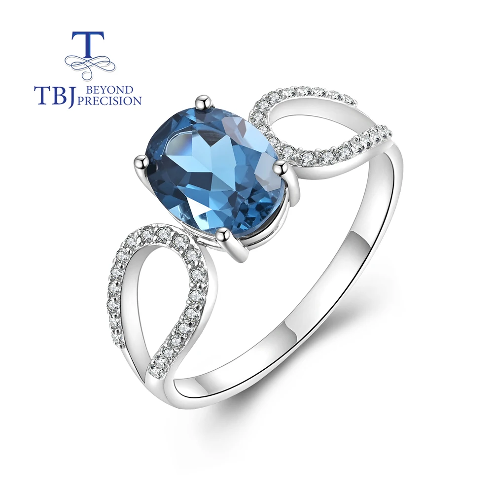 V3 Jewelry Sterling Silver 1.25CTTW Natural London Blue Topaz Engagement Ring