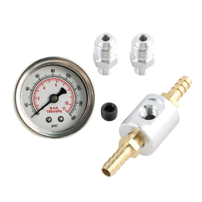 연료 분사를 위해 채워진 범용 0-160PSI 1/8NPT 연료 압력 게이지 액체