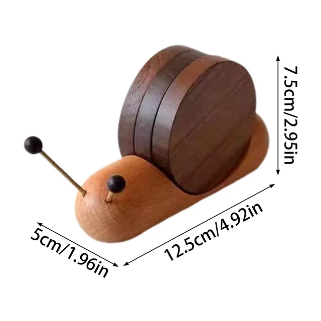 Snail Wooden Round Coaster 6