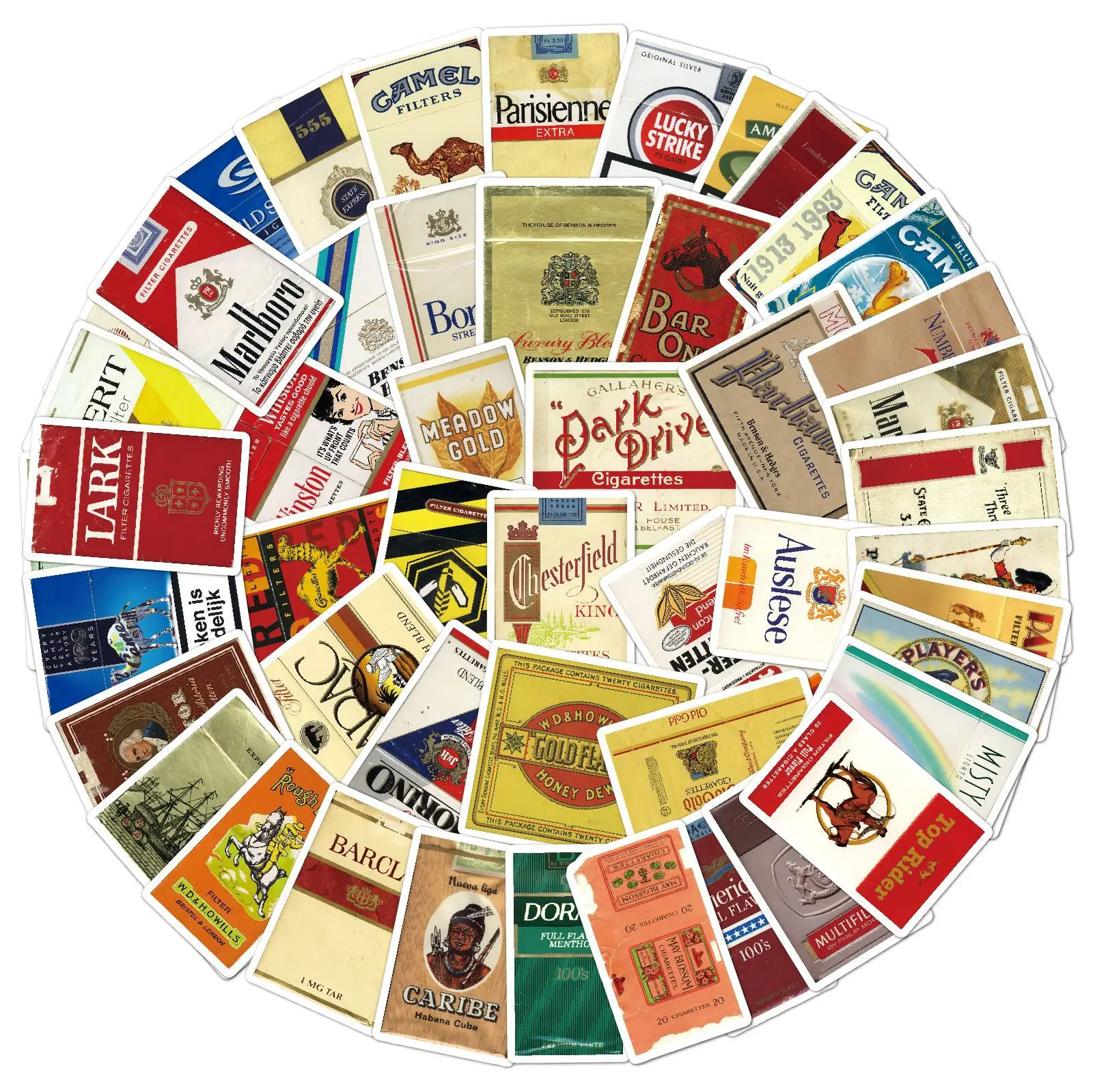 

50 шт. винтажные модные брендовые наклейки для сигарет и коробок граффити наклейки для багажного отделения ноутбука автомобиля холодильника декоративные наклейки