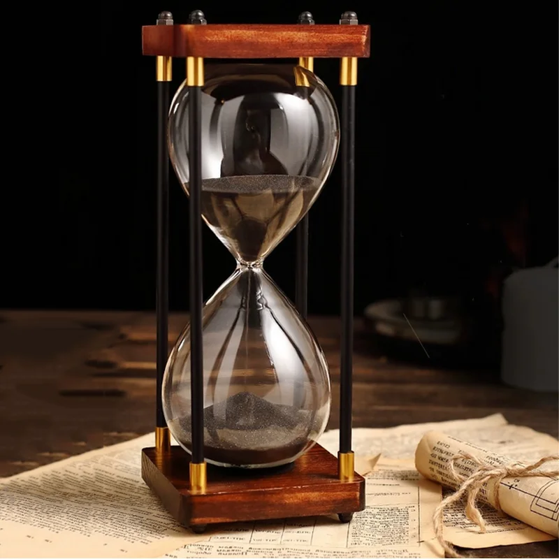 

30 Minutes Classic Hourglass Timer Metal Sand Clock Timekeeper Home Decoration Nordic Retro Creative Toothbrush Timer Sandglass
