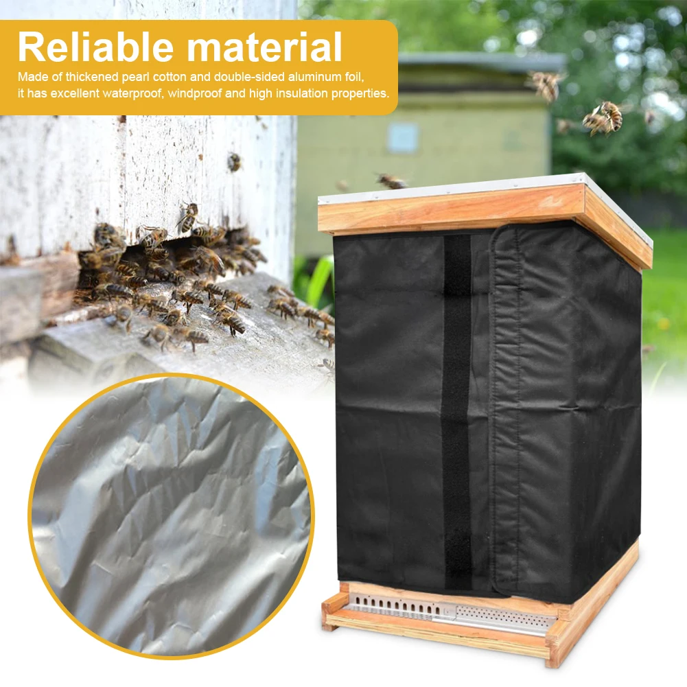 75.2 X 23.5 Inches 600D Oxford Winter Beehive Wrap Windproof Winter Bee Hive Protection Cover Beekeeping Supplies