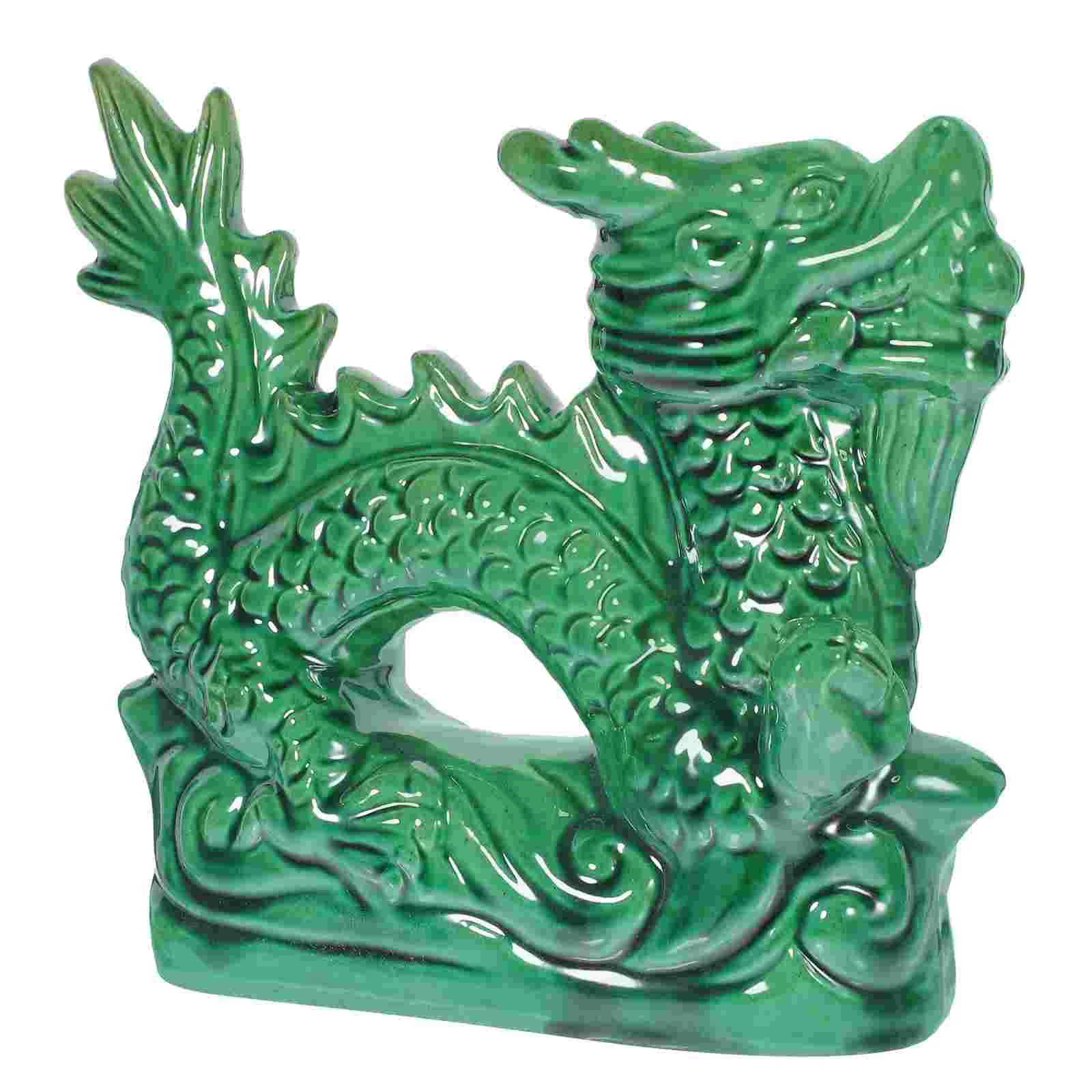 

Ceramic Dragon Statue Chinese Zodiac Fengshui Weath Figurine Dragon Desktop Ornament Lucky Zodiac Mascot Blessing Souvenir