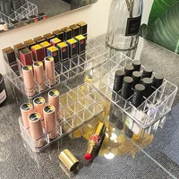 Makeup Organizer Clear Lipstick Storage Box 12/18/36 Grid Lipstick Nail Polish Display Stand Holder Lipstick Case Shelf Storage 2