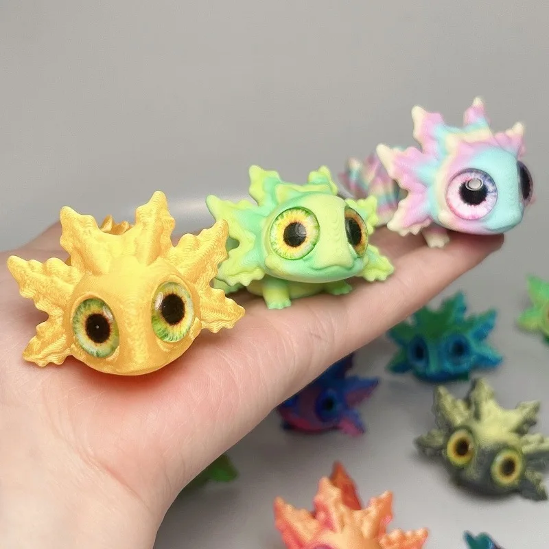 Miniature 3D Printed Salamander with Movable Joints – Realistic Home Décor Animal Figurine & Desk Ornament Gift
