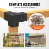 Pergola Bracket Kit 4''x4'', 4pcs 3-Way Heavy Duty Corner Bracket Woodworks DIY Post Base Kit, Easy Installation Wooden Be 5