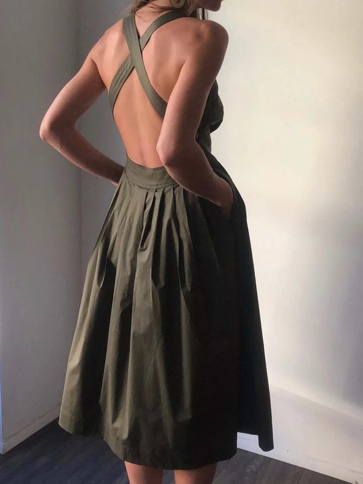 Lana Minivestido Con Espalda Descubierta Y Lazo