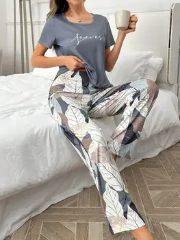 طقم بيجاما نسائي مزهّر أنيق لكل الفصول — صورة 7