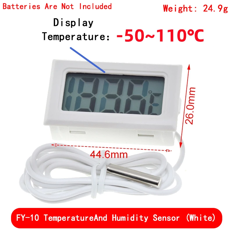 Digital Thermometer For Outdoor Indoor, Outdoor Wall Thermometer Wireless  Waterproof, -20 To +50c Hs