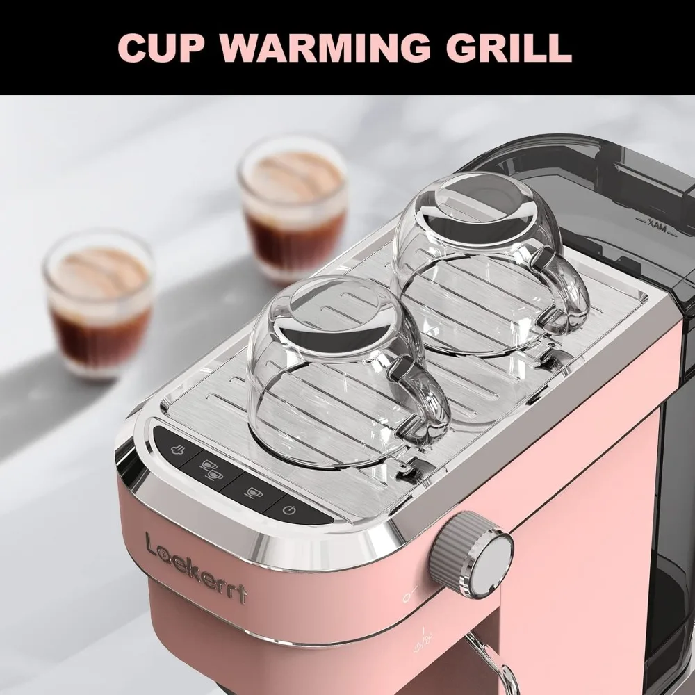 Professional Espresso Machine 20 Bar, Espresso Maker with Milk Frother Steam Wand, Stainless Steel Home Coffee Machines 6
