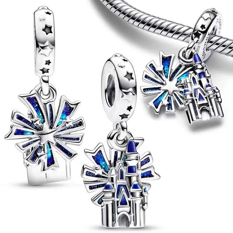 925 Sterling Silver Mickey Disney Castle Donald Duck Daisy Duck Pendant Charms Beads for Original Pandora Bracelet DIY Jewelry