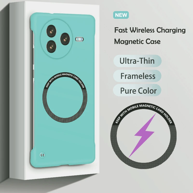 Luxury Ultra Slim Magnetic Frameless Solid Color Shockproof Phone Case