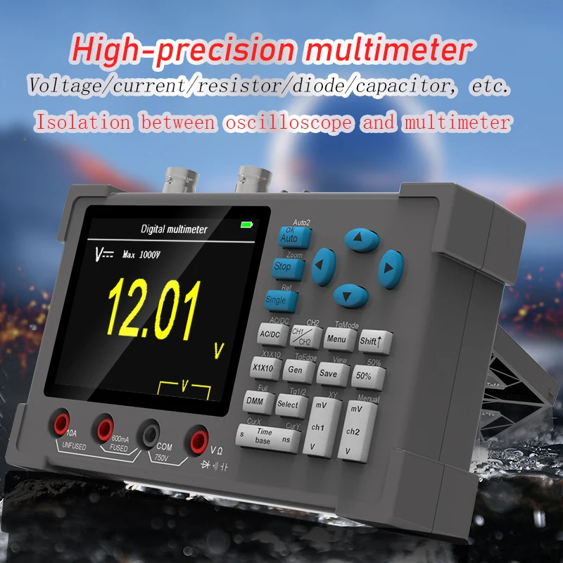 ZEEWEII DSO3D12 3.2 Inch Desktop Digital Oscilloscope 120M Bandwidth Dual Channel Multimeter Signal generator 3 in 1 color screen oscilloscope