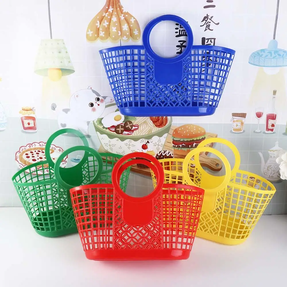 Durable Portable Practical Hollow Hand-Held Basket  Organizer Storage Basket Kitchen Bathroom Accessories