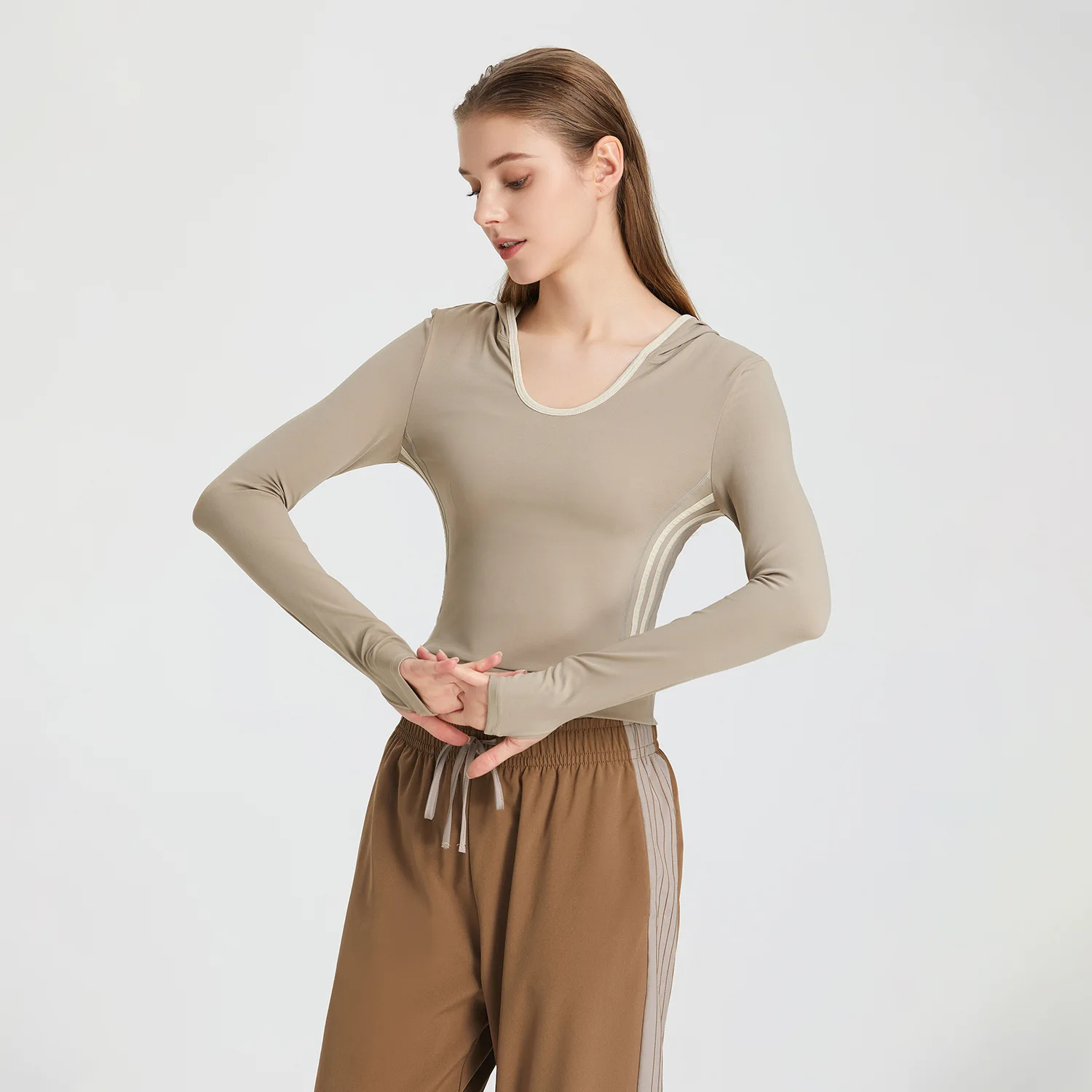 

Lulu-Yoga Jacket for Women, Slim Hooded Sports Sweater, Long Sleeve, Casual Running Fitness Top, Autumn and Winter Blouse
