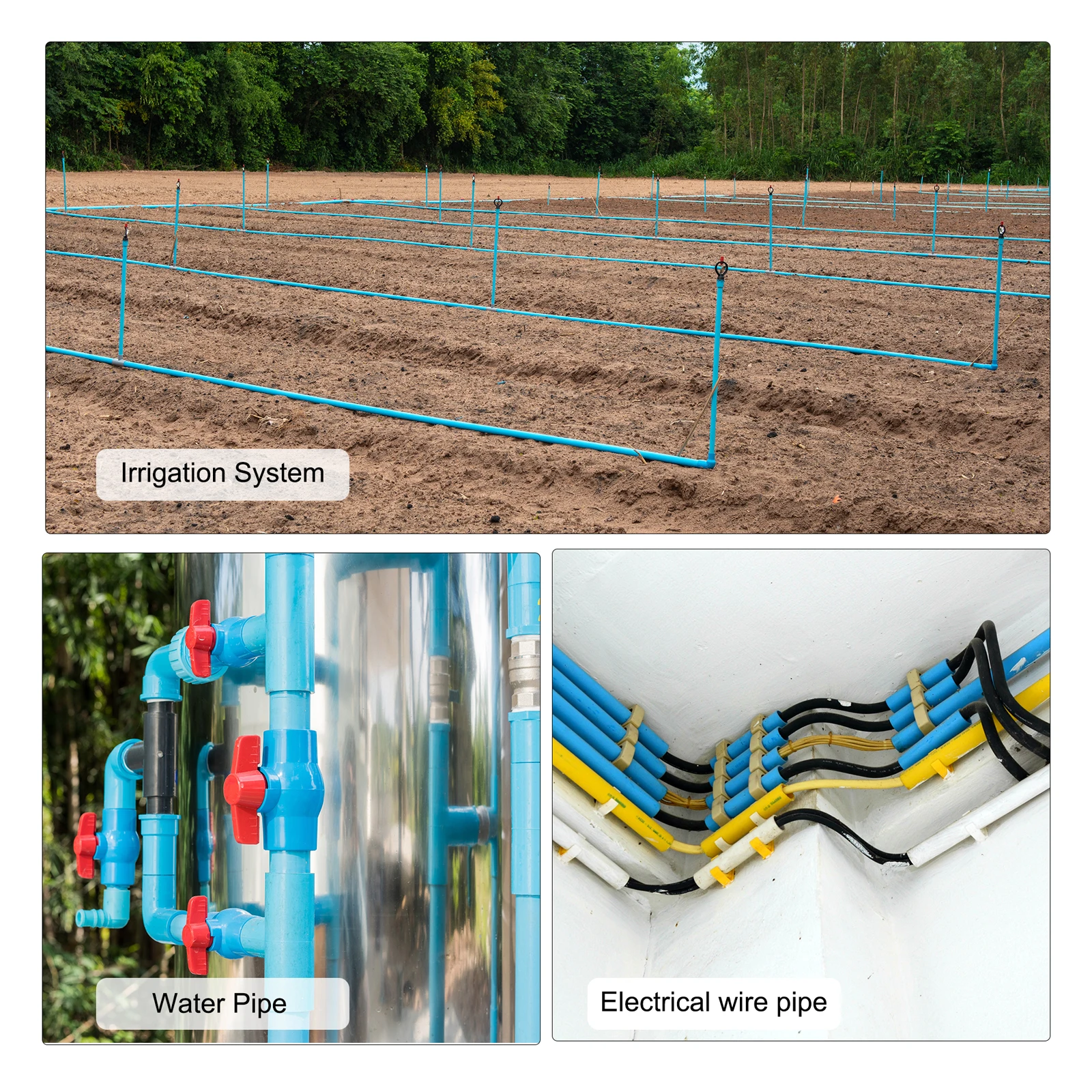 PVC Plastic Tube OD 20~90mm Aquarium Fish Tank Water Supply Rigid Round Tube Garden Irrigation Watering Fittings DIY