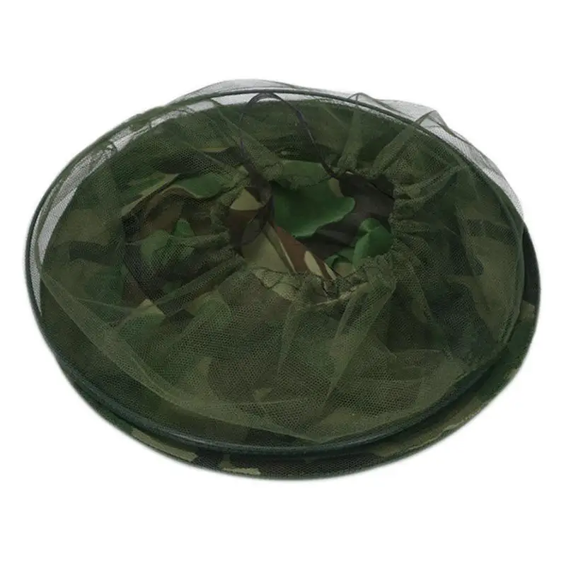 Camo Beekeeping Hat Head Face Protection Veil Mask Head Anti-mosquito Hat Prevention Fishing Insect Safety Net