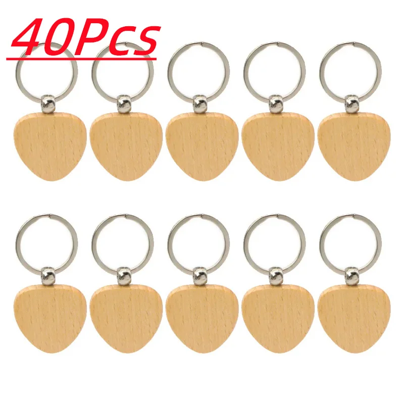 

Брелки деревянные в форме сердца для лазерной гравировки, 40 шт.