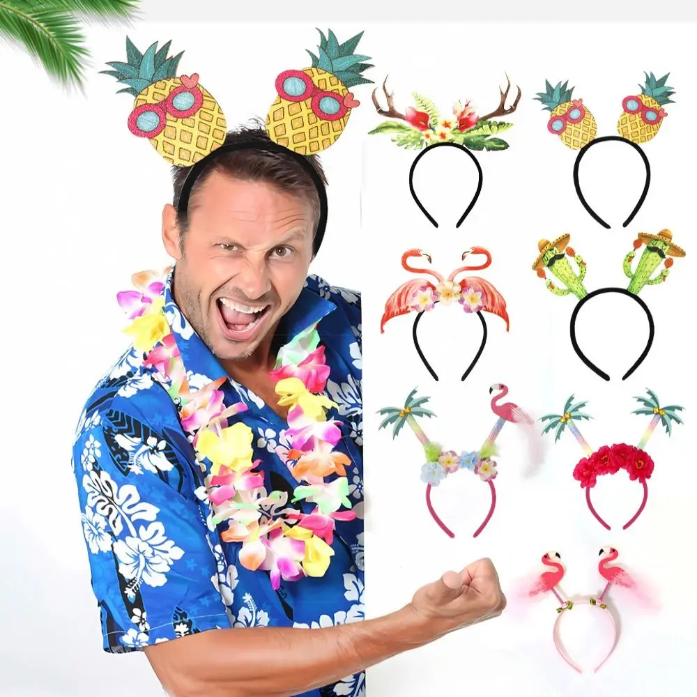 

Hawaiian Party Headband Hawaii Pineapple Coconut Tree Hairband Kids Happy Summer Tropical Aloha Birthday Party Decors