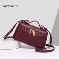 Nouveau Sac à Main Femme 2026 Tressé à la Main en Cuir PU Style Vintage, Sac Bandoulière avec Sangle Réglable 1