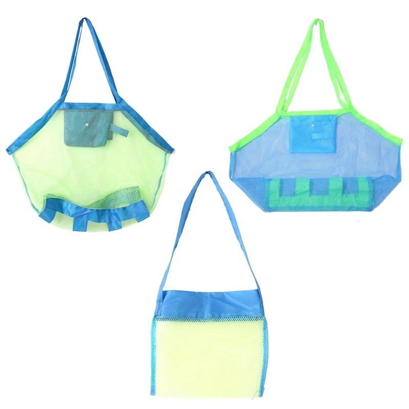 

Children Beach Mesh Storage Bag Kids Folding Sand Away Net Tote Outdoor New