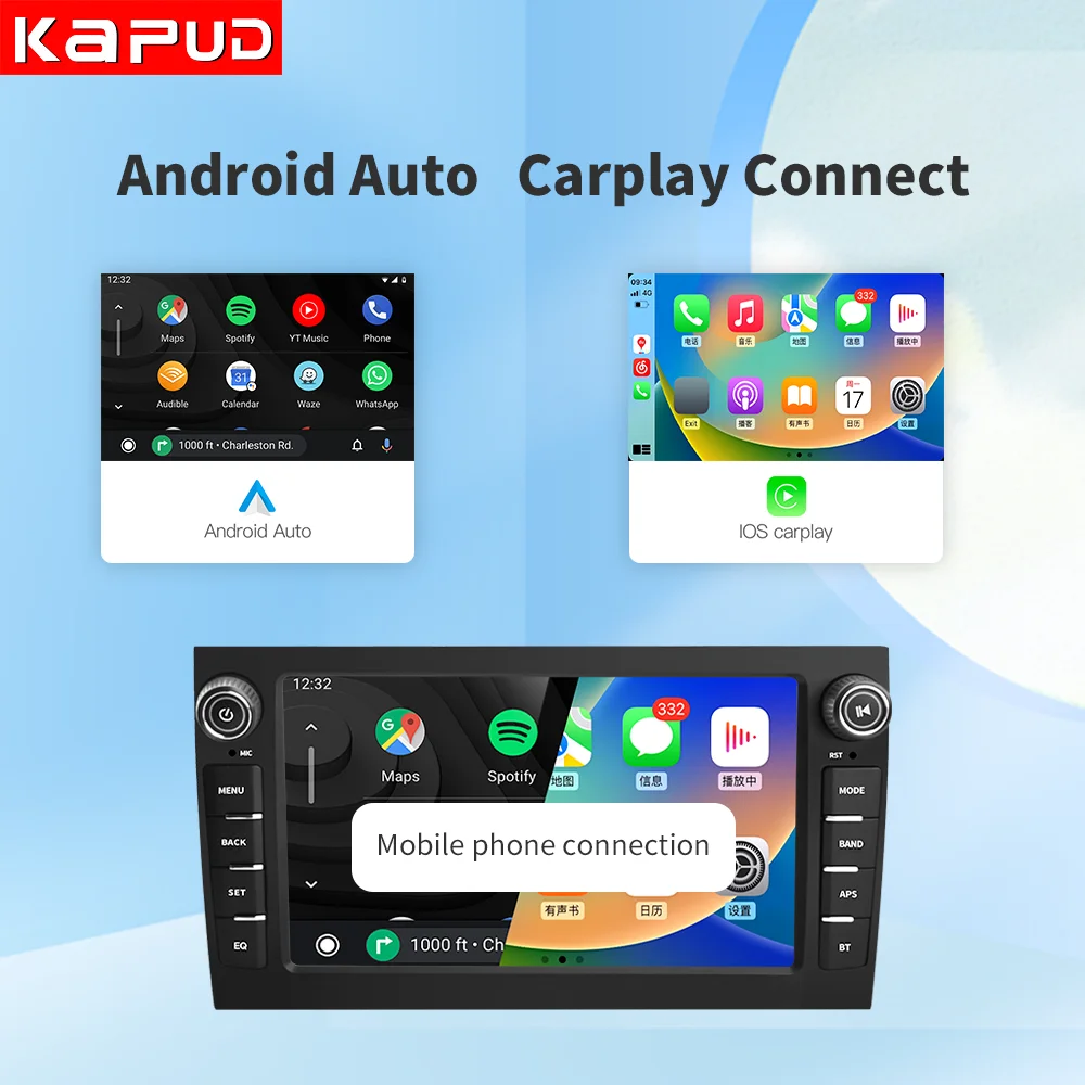 Kapud ڵ  ȵ̵ 12 GPS ׺̼ DSP CarPlay ڵ Ƽ̵ ÷̾ ׷  ī̿ 955 957 GTS 2003-2010