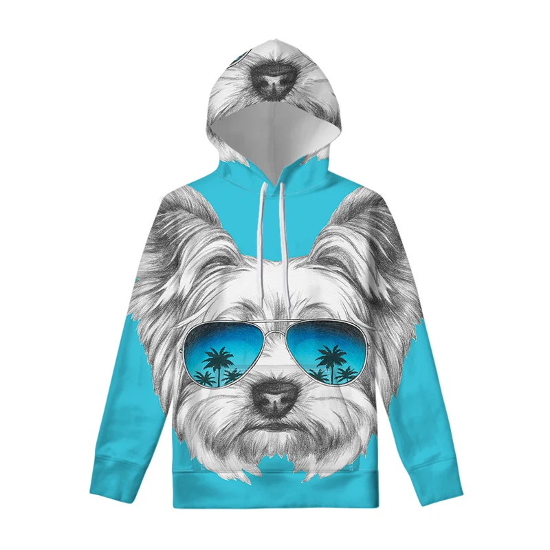 thumbnail image 1 of Sudadera con capucha con estampado de Yorkshire Terrier para hombre, estilo informal, con estampado 3D de animales y perros, jersey de manga larga a la moda, 1 of 4