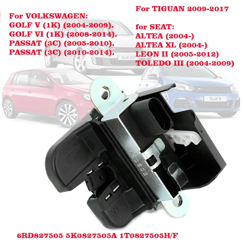 1K6827505E 5K0827505A 5M0827505E 1P0827505D Rear Trunk Boot Lid Lock Latch For VW Passat B6 B7 GOLF MK5 6 GTI PASSAT POLO TIGUAN |