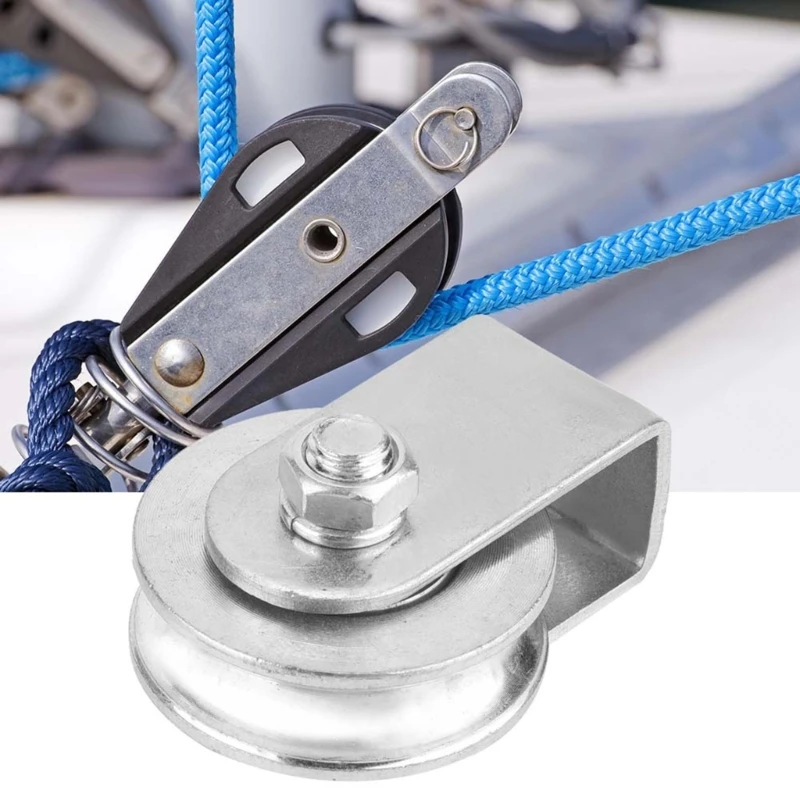 Pulley Wheel Sturdy Professional Pulley Block Load 0.3Tons Single Pulley Block Heavy Duty Rotating Pulley Roller Lifting 2