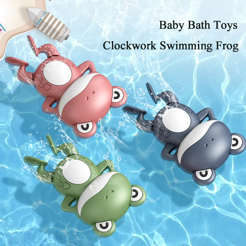 

New Baby Bath Toys For Children New Baby Bath Swimming Bath Toy Cute Frogs Clockwork Bath Toy Swimming Water Clockwork Toys