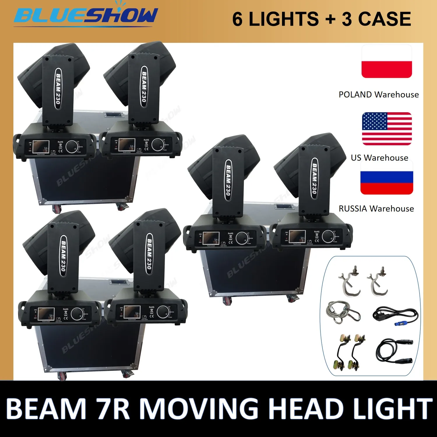 0 Tax 6x Beam 7r Sharpy lyre Touch Sreen 230W Moving Head Light DMX
