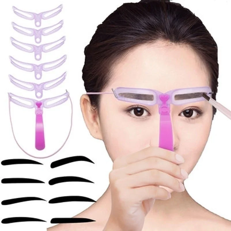 Eyebrow Shaping Template Helper Eyebrow Stencils Kit Grooming Card Defining Makeup Tools 1 Set makeup tools eyebrow stencil tool eye makeup tools