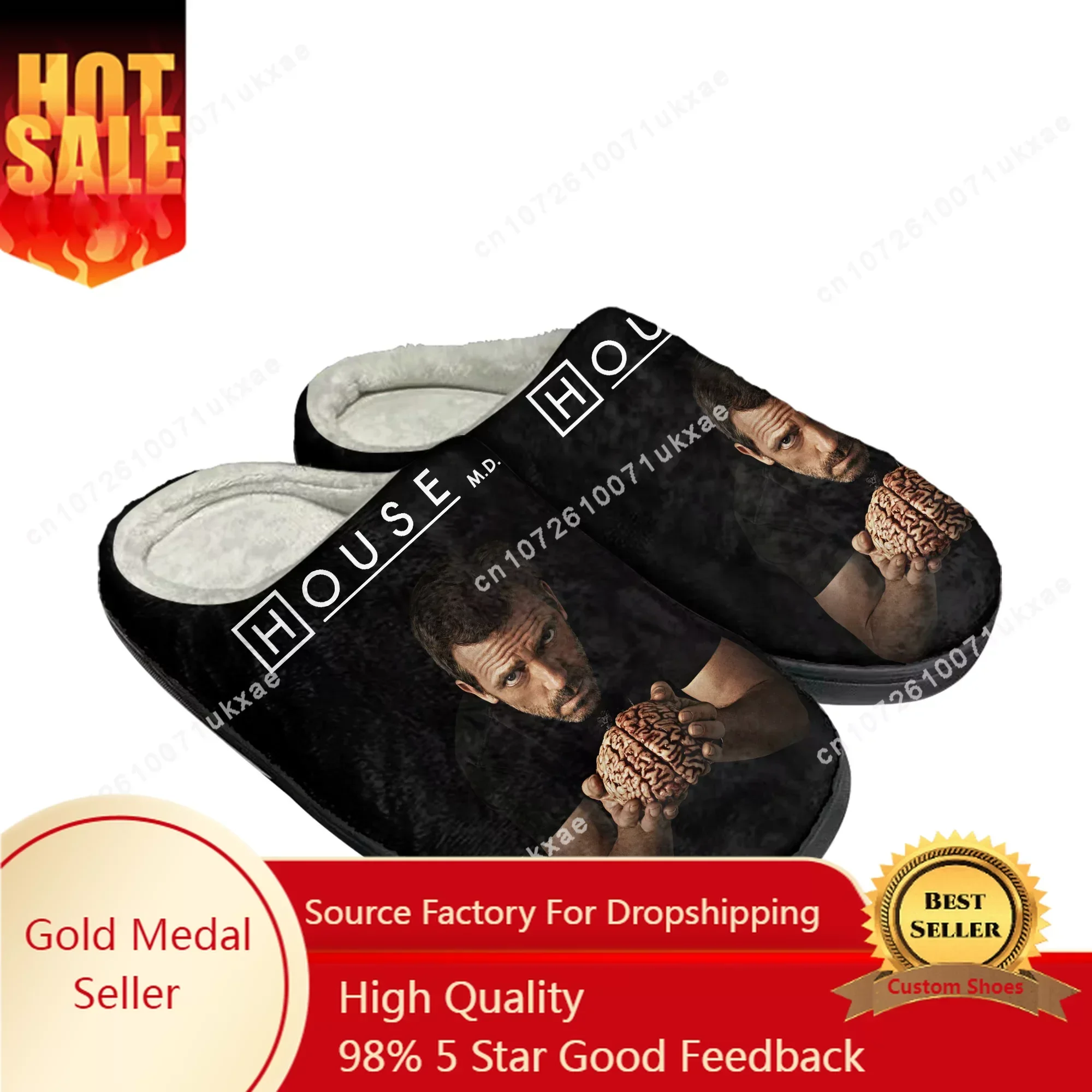 House M.D. Home Cotton Slippers Mens Womens Laurie Slipper Plush Bedroom Casual Keep Warm Shoes Thermal Hugh Customized DIY Shoe