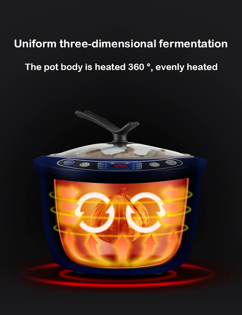 DMWD Automatic Black Garlic Fermenter 6L Home DIY Multifunctional Zymolysis Yogurt Maker Natto Rice Wine Machine Garlics Maker 4