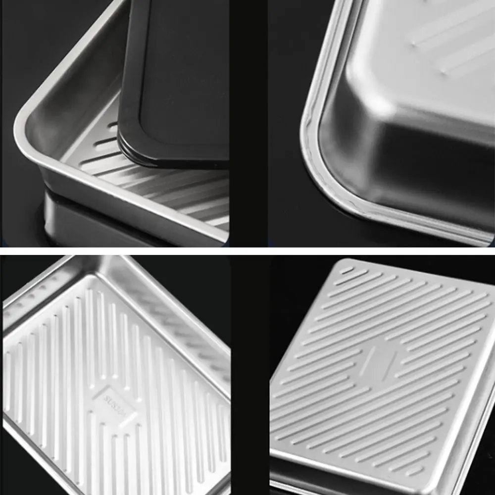 Stainless Steel Dumpling Storage Box Stackable with Sealed Lid Food Plates Multifunction Fresh-keeping Box Kitchen Accessories 2