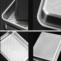 Stainless Steel Dumpling Storage Box Stackable with Sealed Lid Food Plates Multifunction Fresh-keeping Box Kitchen Accessories 2