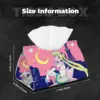 Custom Sailors Moon Girl Facial Tissue Box Cover Rectangular Tokyo City Lights PU Leather Tissue Box Holder for Car Bathroom 5