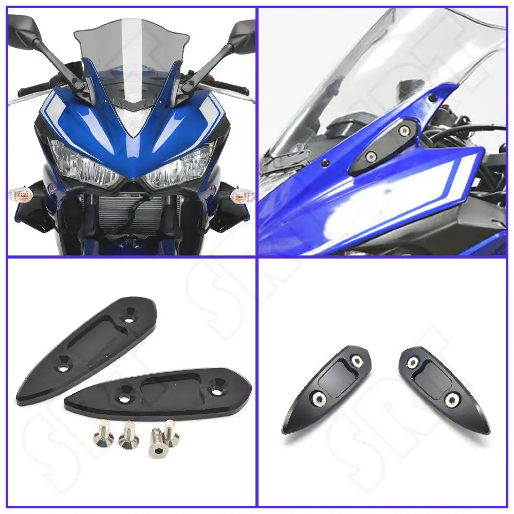 

Fits for Yamaha YZF R3 R25 R15 YZF-R3 YZF-R25 YZF-R15 V3 2018 2019 2020 2021 Motorcycle Front Windshield Mirror Hole Caps Cover