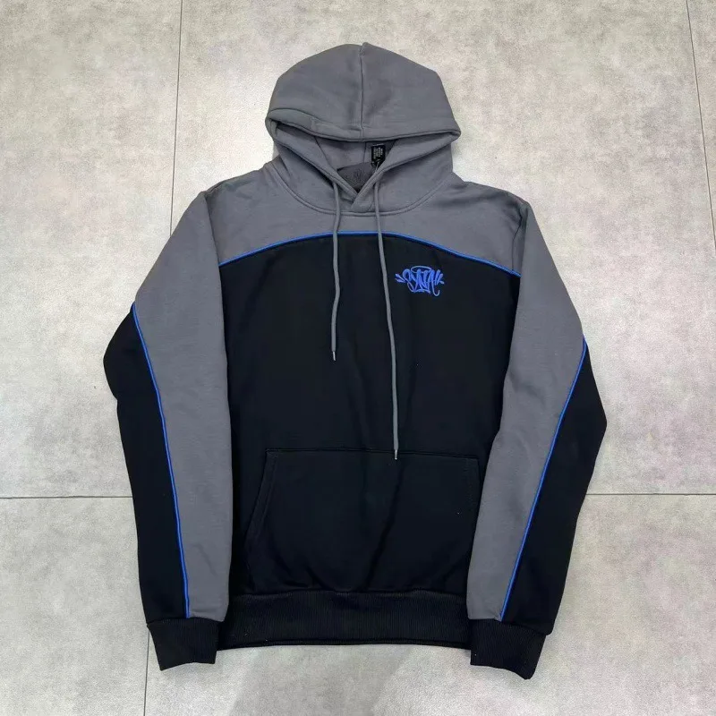 Men Women Fleece Thick Warm Patchwork Hoodie Streetwear Coat Fashion Hooded Tops Sweatshirt High Street Hooded 5
