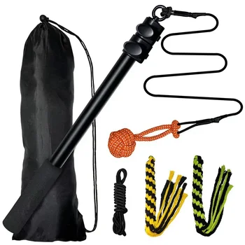 Retractable Pole Dog Chew Toy Pet Black Plush Toys Bite-resistant Flirt Pole for Dogs Teaser Wand with Plush Refill Dog Toy 1