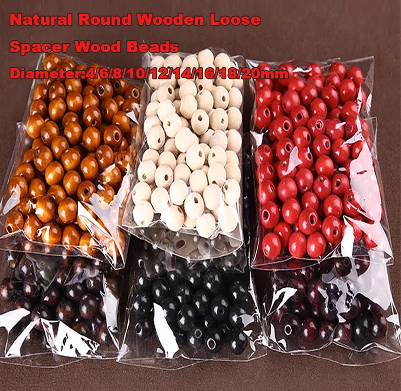 NaturalRoundWoodenEcoFriendlyLooseSpacerWoodBeads420mm