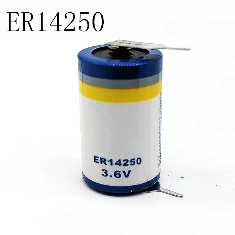 2PCS ER14250 3.6V With welding feet Lithium battery For Delta PLC programmer positioning instrument batteries 1/2aa lithium battery disposable battery