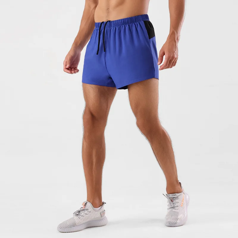 

Sports shorts quick drying fitness three piece pants anti glare double-layer marathon running shorts