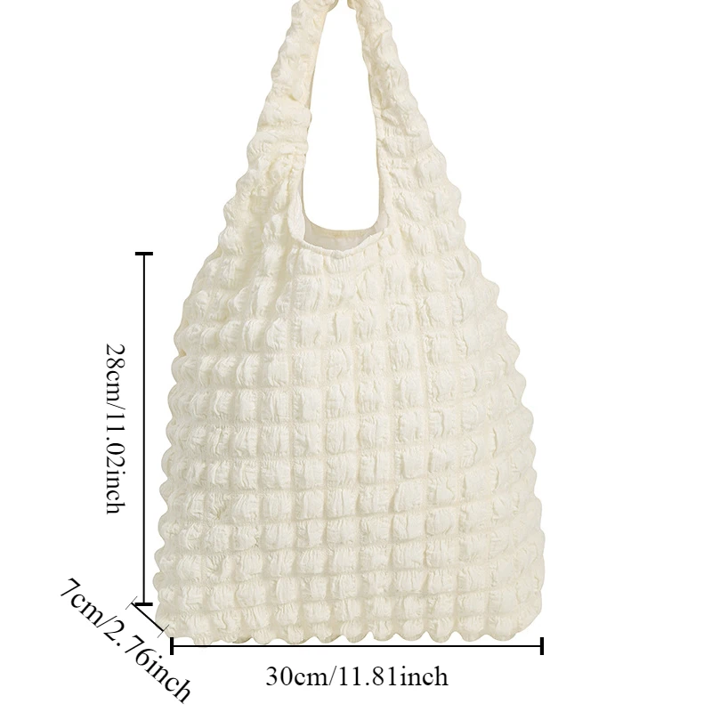 New Fashionable Flow Large Capacity Casual Lightweight Bubble Handbag Ladies Fashionable Street One Shoulder Package