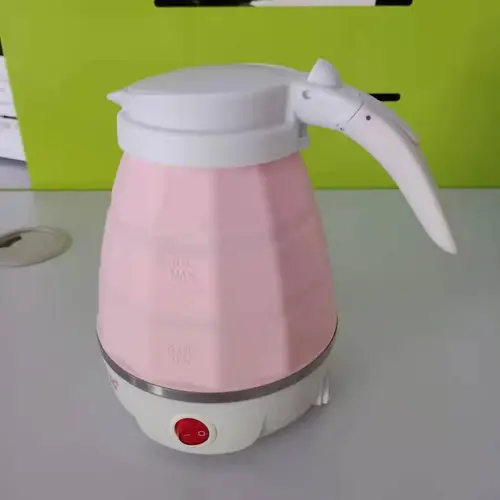 휴대용 접이식 전기 실리콘 주전자, 가정용 압축 누수 방지 미니 주전자, 600ml 5